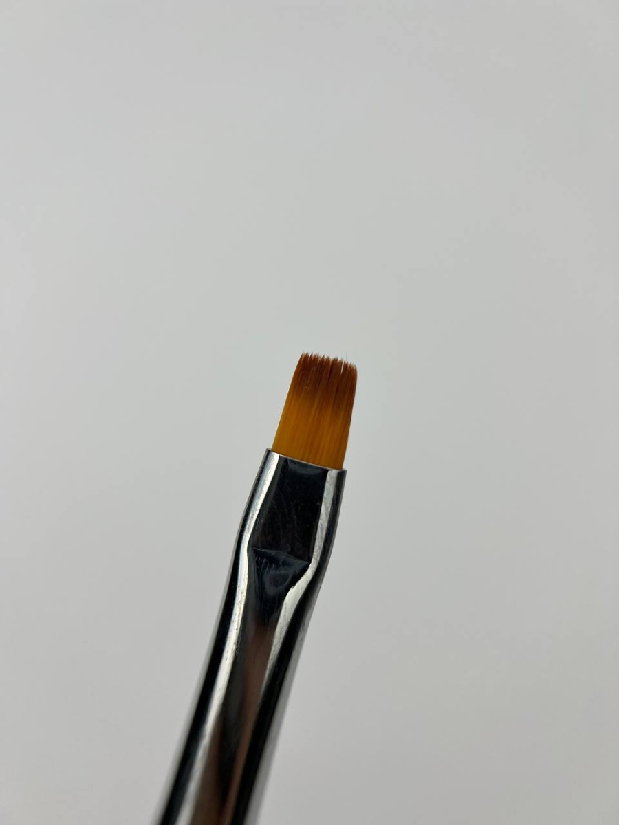 Кисть для полигеля Прямая 6 розовая с шпателем3