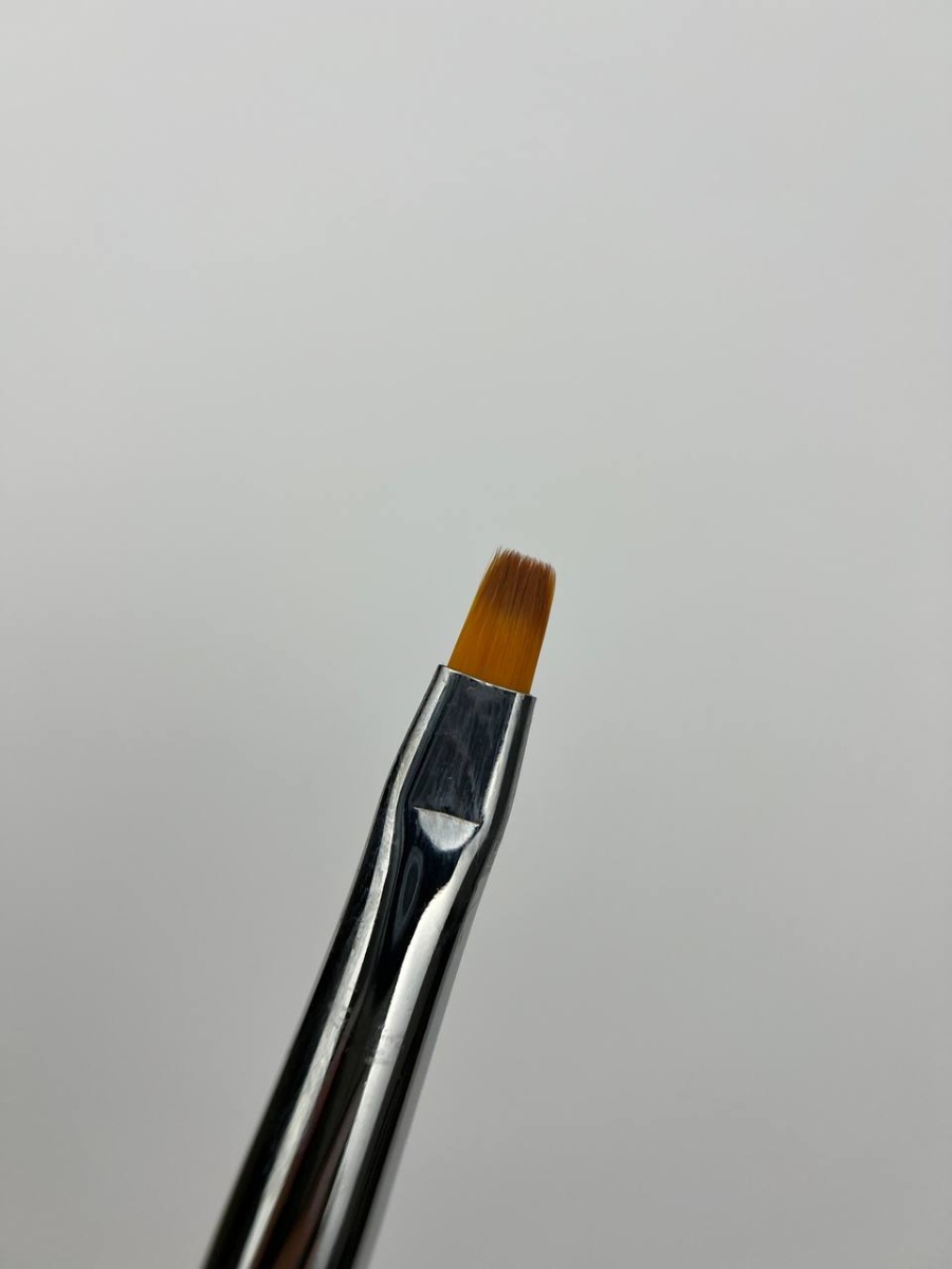 Кисть для полигеля Прямая 4 (розовая с шпателем)3