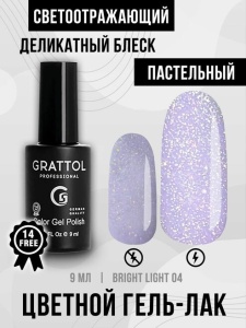 Grattol Гель-лак светоотражающий Bright Light GTPBL-04 9мл.