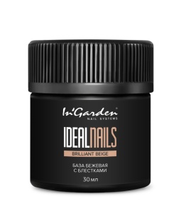 INGARDEN Камуфлирующая каучуковая база с блестками бежевая, 30 мл