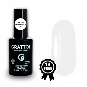 Grattol Гель-лак однофазный One Step GCOS №01 9мл.