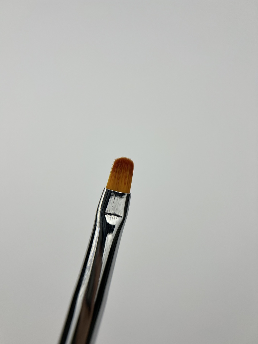 Кисть овал №6 с колпачком, ручка жемчуг (розовая) 2